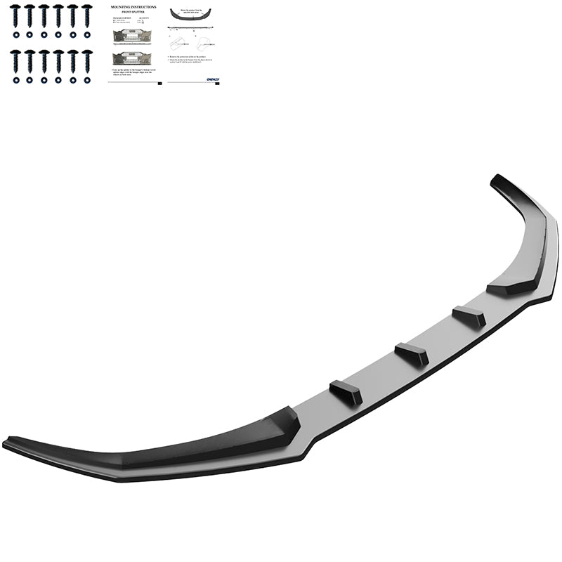 OneWay, Frontspoiler, Blank sort, passer til Hyundai i20 III (BC3) Facelift (2023-)