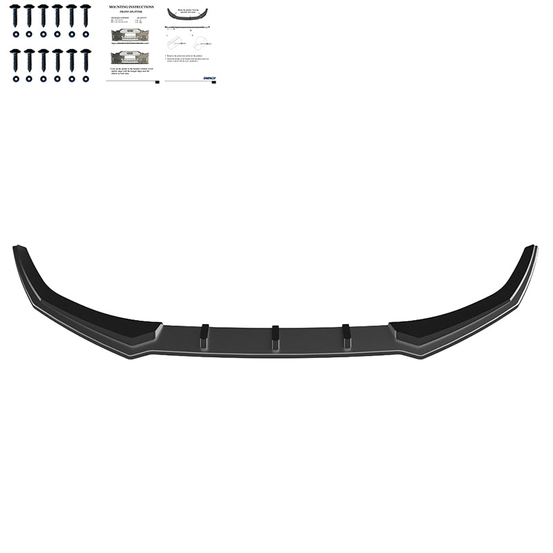 OneWay, Frontspoiler, Blank sort, passer til Hyundai i20 III (BC3) Facelift (2023-)