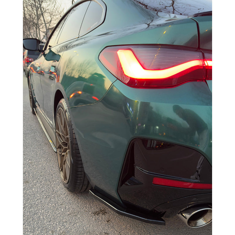 OneWay, Bagkofanger splittere, Glanssort, Passer til BMW i4 G26 M-Pack 2021-, 2 stk. sæt