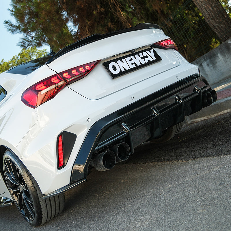OneWay, Underlæbe, Blank sort, passer til Audi A3 (8Y) Sedan S-Line/S3 Facelift (2025-)