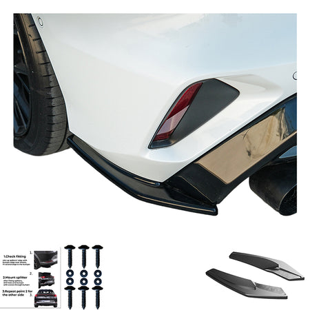OneWay, Underlæbe, Blank sort, passer til Audi A3 (8Y) Sedan S-Line/S3 Facelift (2025-)
