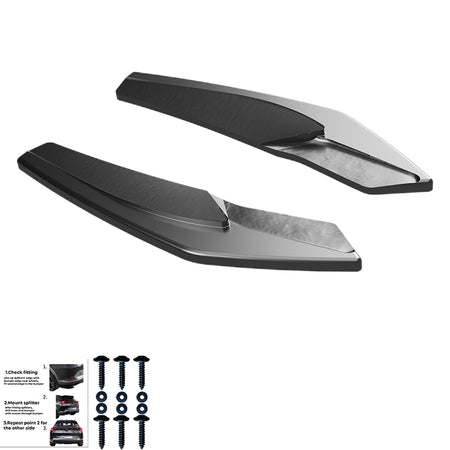 OneWay, Underlæbe, Blank sort, passer til Audi A3 (8Y) Sedan S-Line/S3 Facelift (2025-)