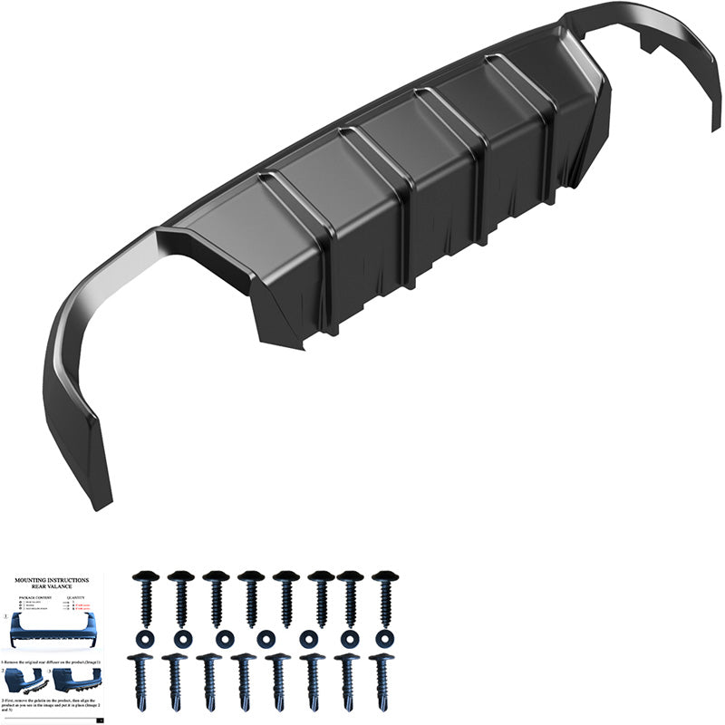 Oneway Rear Diffuser suitable for BMW 4-Series G26 M-Pack/M440i 2021- (with double round or oval exhaust trims) - Gloss black