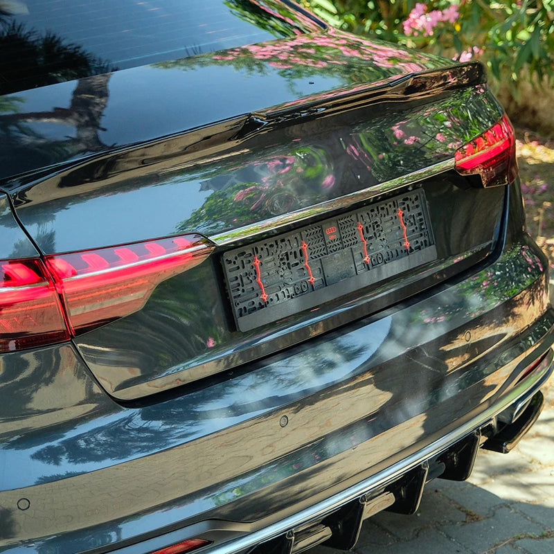 Oneway Trunk Spoiler suitable for Audi A4 (B9) Sedan Facelift 2019-2024 - Gloss black