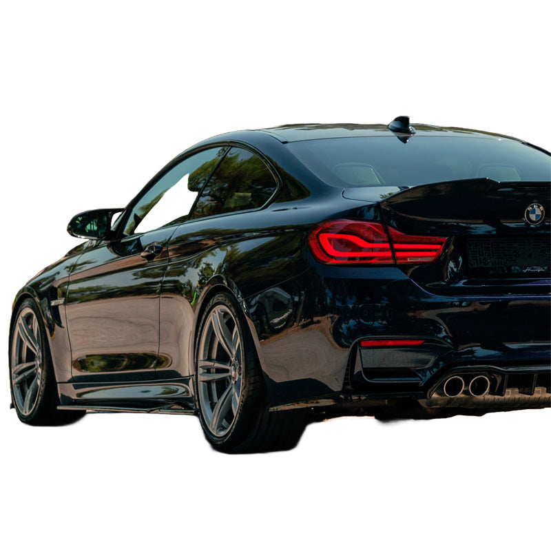 OneWay, Sideskørter, Glossy Sort, Passer til BMW M4 F82 (2014-2021), 2-delt sæt