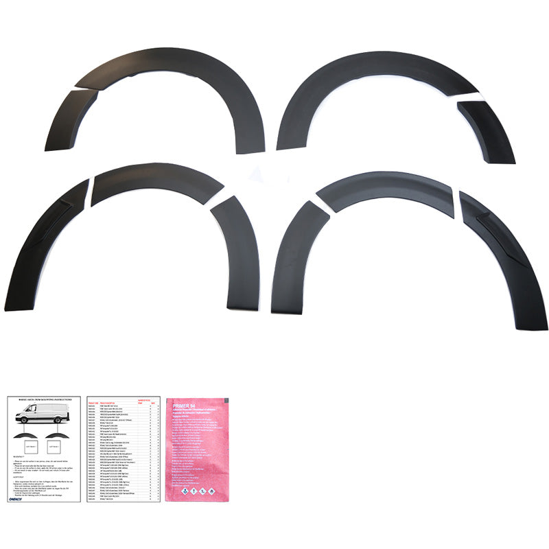 Oneway Set Wheel Arch Trims suitable for Volkswagen Transporter T7 2024- (Long wheel base) - Matt black