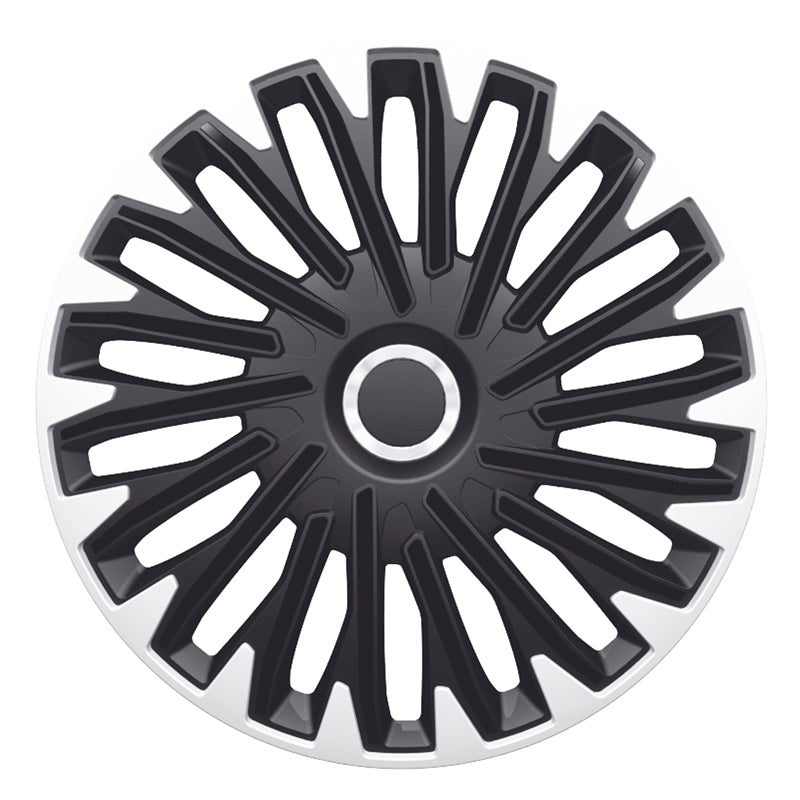 AutoStyle, Hjulkapsler, 4stk, Quantum Pro 13-tommer silver/black + chrome ring