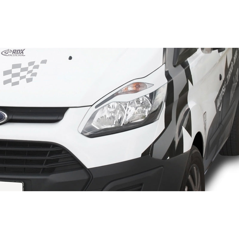 RDX Head light spoilers suitable for Ford Transit Custom & Tourneo Custom 2012-2018 (ABS Gloss White)