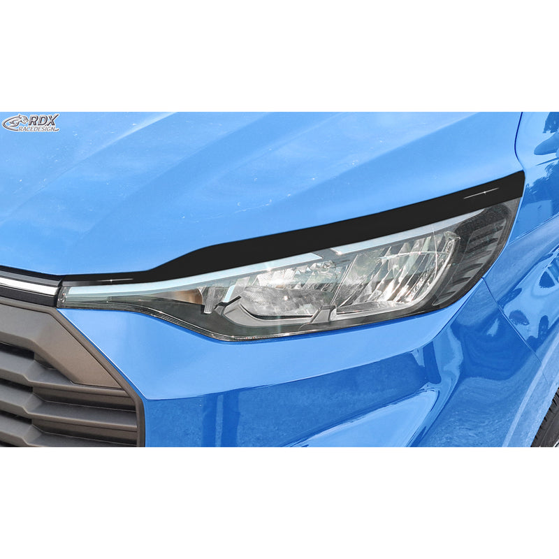 RDX Head light spoilers suitable for Ford Transit Custom & Tourneo Custom (V710) 2023- (with Halogen) (ABS Gloss Black)
