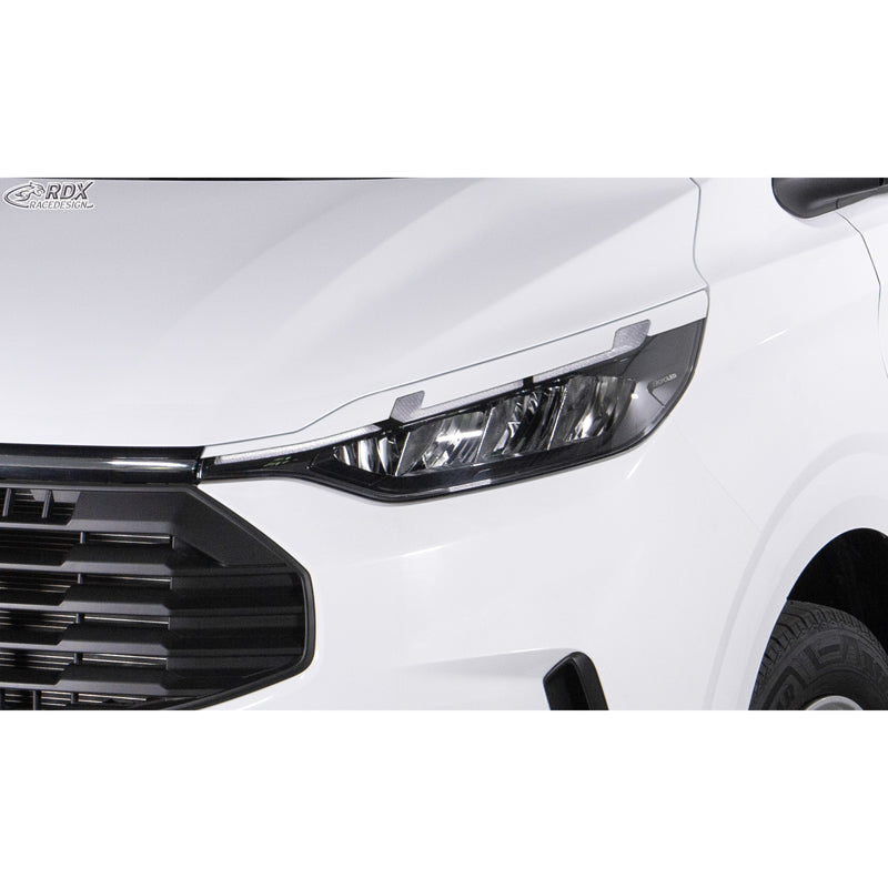 RDX Head light spoilers suitable for Ford Transit Custom & Tourneo Custom (V710) 2023- (with LED & Matrix-LED) (ABS Gloss White)