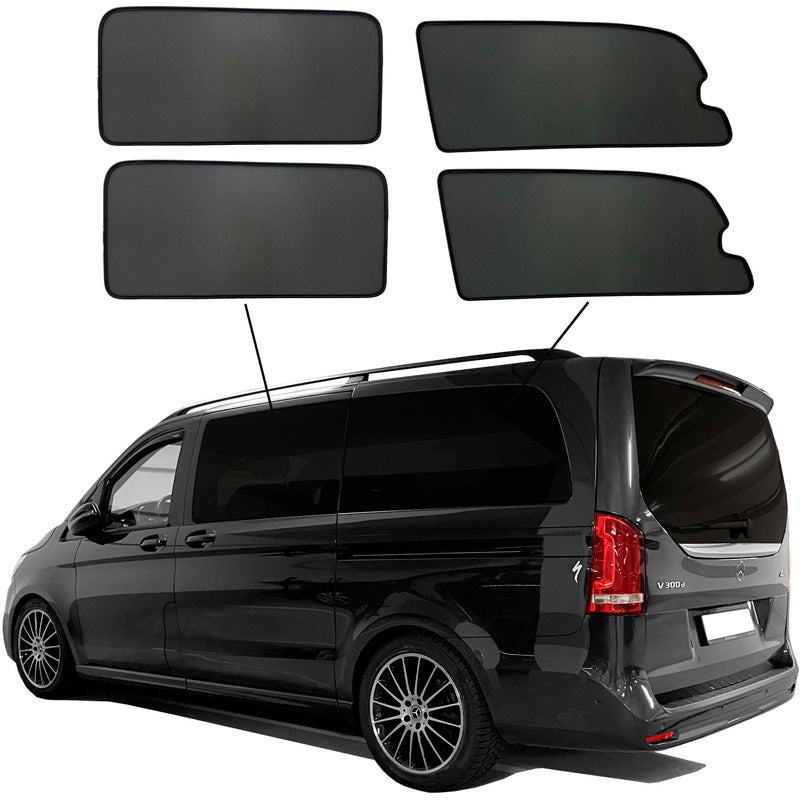 SunClip Privacy & Sun protection suitable for Mercedes V-Class W447 (Long wheel base) 2014-2024 with pop-out windows