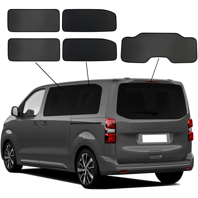 SunClip Privacy & Sun protection suitable for Citroën Spacetourer XL 2016- & Fiat Ulysse 2022- & Opel Zafira Life L2 2019- & Peugeot Traveller L2 2016- & Toyota Proace Verso L2 2016-