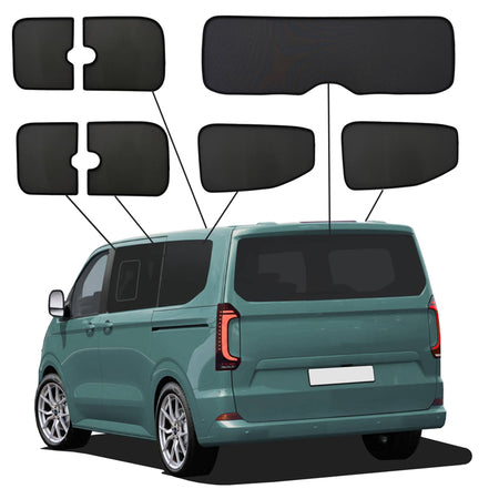 SunClip, Solgardin & Solbeskyttelse, passer til Volkswagen T7 Caravelle (L1) (2024-) & Ford Tourneo Custom (L1) (2023-) med pop-up vinduer