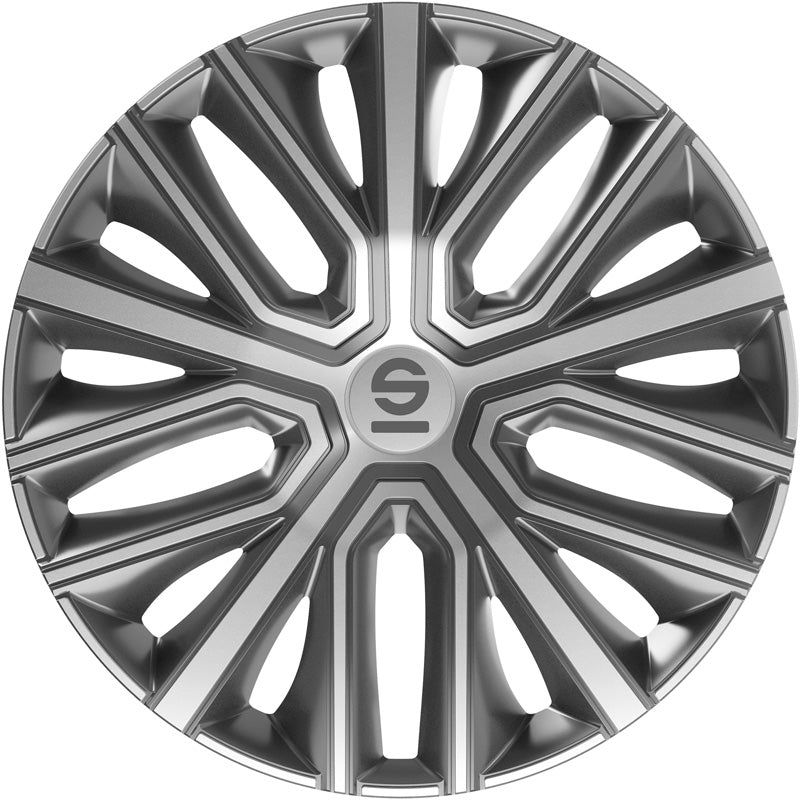 Sparco, Hjulkapsler Modena, 15 tommer, Grå/Sølv, Sæt af 4 styk
