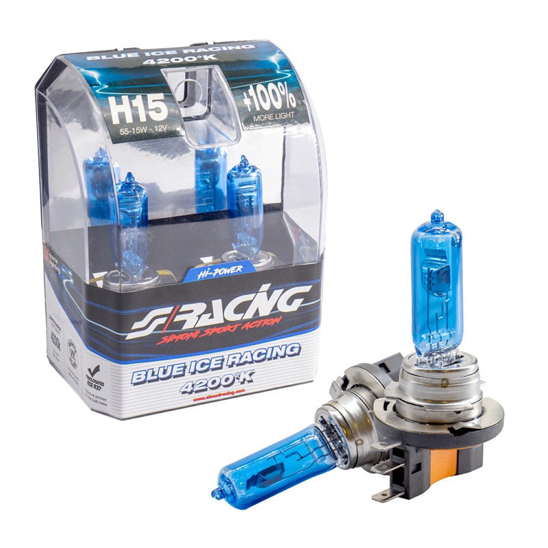 Simoni Racing, Halogenpærer 'Blue Ice Racing' H15 (4200K) 12V/55-15W ...