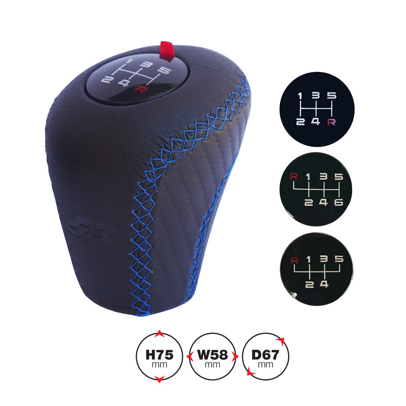 Simoni Racing, Gearknop Slick - Sort/Blå med 3 Gearmønstre