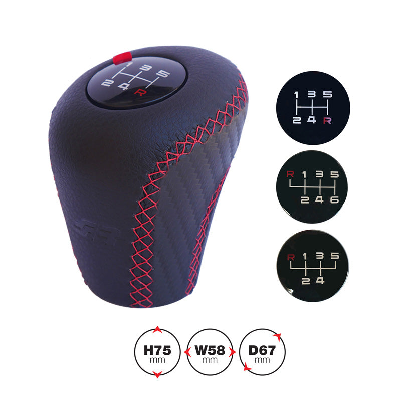 Simoni Racing, Gearknop Slick - Sort/Rød med 3 Gearmønstre