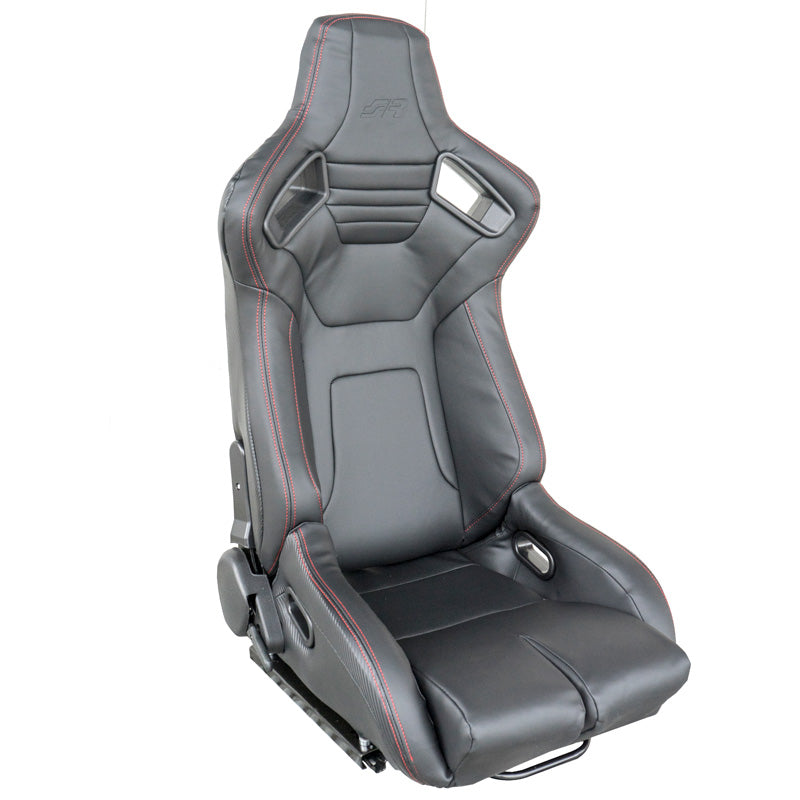 Simoni Racing, Sportssæde Emerson, Sort Øko-læder, Højre-sidet og Reclinable, inkl. Sliders