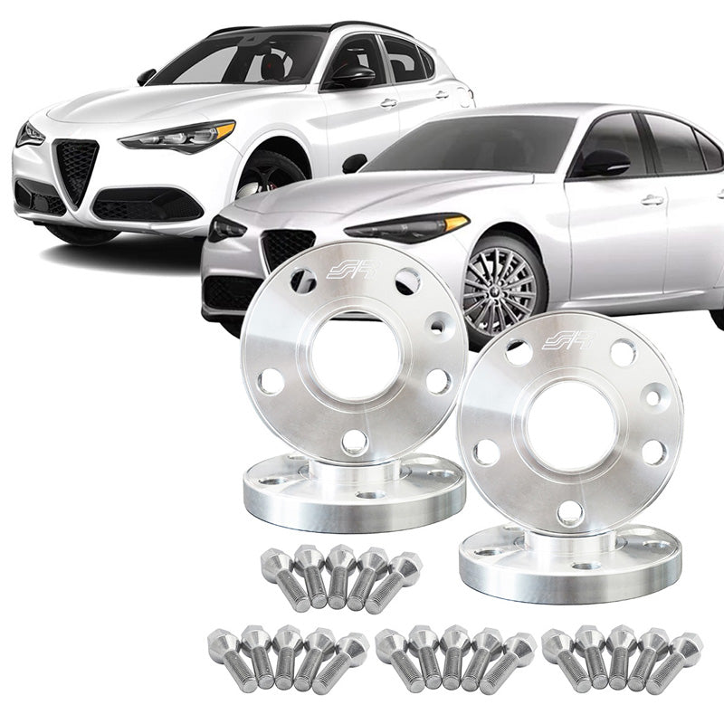 Simoni Racing Aluminium Wheel Spacer Kit - 2x17,5mm(FA) - 2x20mm(RA) (Hub 65,1mm) including wheel bolts - suitable for Alfa Romeo various