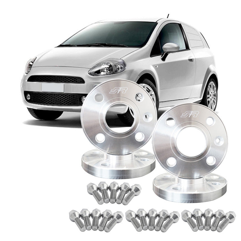 Simoni Racing Aluminium Wheel Spacer Kit - 2x16mm(FA) - 2x20mm(RA) (Hub 56,6mm) including wheel bolts - suitable for Abarth, Fiat various