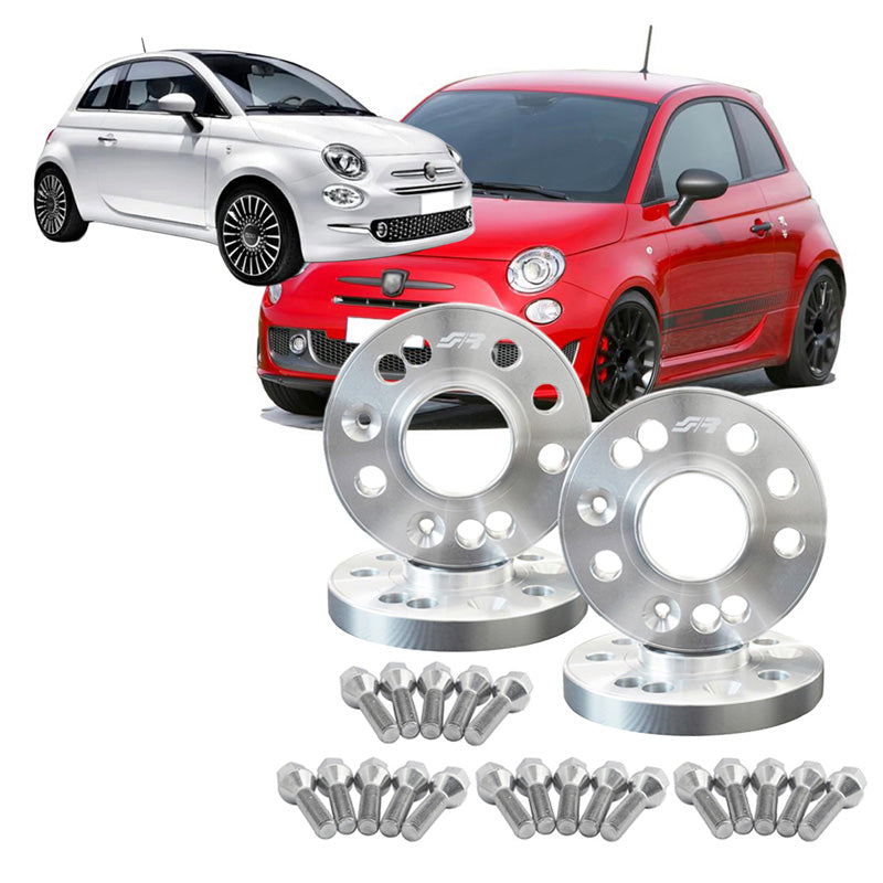 Simoni Racing Aluminium Wheel Spacer Kit - 2x12mm(FA) - 2x12mm(RA) (Hub 58,1mm) including wheel bolts - suitable for Abarth, Fiat various