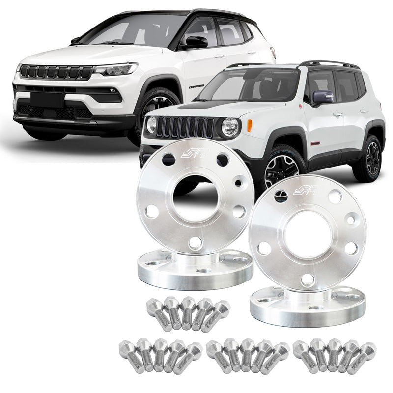 Simoni Racing Aluminium Wheel Spacer Kit - 2x17,5mm(FA) - 2x20mm(RA) (Hub 65,1mm) including wheel bolts - suitable for Jeep various