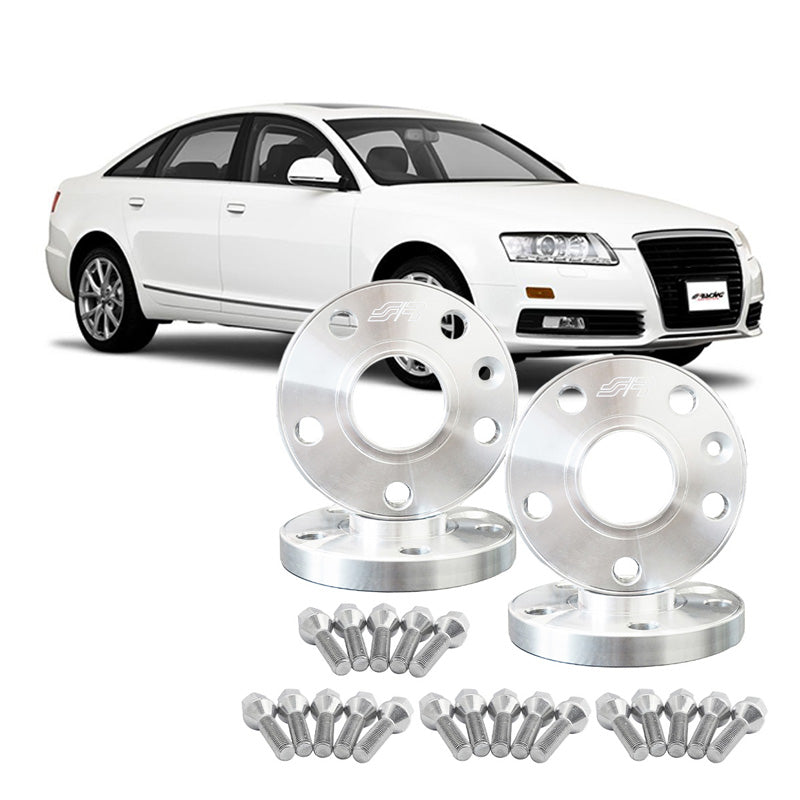 Simoni Racing Aluminium Wheel Spacer Kit - 2x13mm(FA) - 2x20mm(RA) (Hub 57,1mm) including wheel bolts - suitable for Audi, VW, Seat, Cupra various