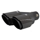 Simoni Racing, Rørhale, Dobbelthøjre Rund/Skrående Sort & Carbon, Ø89xL245-260mm
